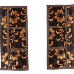 Heart Home Flower Print Polyester Fridge/Refrigerator Top Cover (Brown)-HHEART15473,Standard