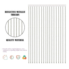 Kuber Industries String Curtain | Fancy Sparkling Door Curtains for Home Décor | Pooja Room String Curtains | String Beads Sheer Curtains | Angura Beads Curtain | 4x7 Feet | White