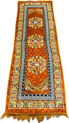 Kuber Industries Bed Side Rectangular Runner/Mattress|Soft Velvet Material & Traditional Print|Size 190 x 64 CM (Light Brown)