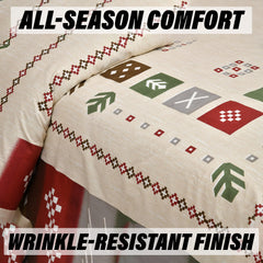 Heart Home Double Bedsheet with 2 Pillow Covers | 160 TC Premium Cotton Bedsheet for Double Bed | Bedsheet for Living Room-Home & Hotels | Rusty Plus Border | 100x108 Inch | Cream