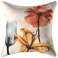 Kuber Industries Floral Sining Design 5 Piece Velvet Cushion Cover - 16"x16", White