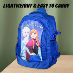 Kuber Industries Disney Frozen School Bags | Kids School Bags | Student Bookbag | Travel Backpack | School Bag for Girls & Boys | School Bag with 3 Compartments | Blue