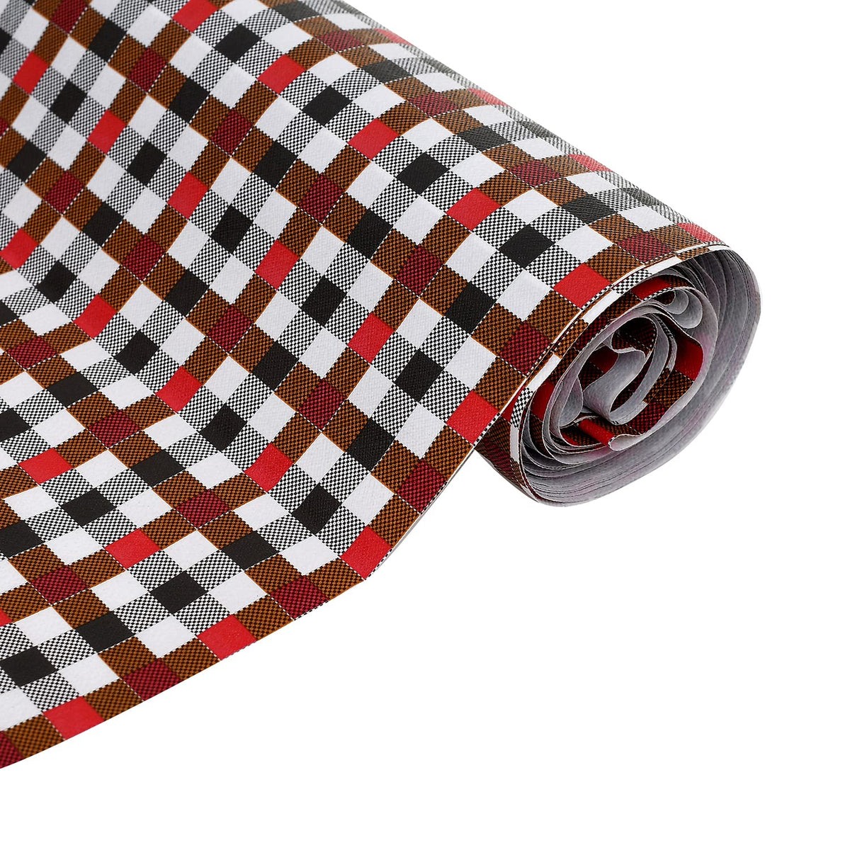 Kuber Industries Check Printed Shelf Liners for Kitchen Shelves,cupboards,Wardrobe,Drawer, 5 Mtr (Maroon)