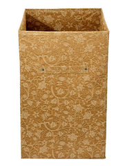 Heart Home Metallic Flower Printed Non-Woven Foldable Large Laundry basket/Hamper With Handles (Brown)-HS43HEARTH25856