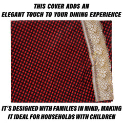 Heart Home Round Table Cover | Table Cloth for Round Tables | 4 Seater Round Table Cloth | Barik Check Kitchen Dining Tablecloth | Tabletop Cover | 60 Inch | Maroon