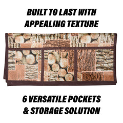 Kuber Industries Fridge Top Cover | Fridge Top Cover with Pockets | Refrigerator Cover for Kitchen | Reversable Fridge Top Cover with 6 Utility Pockets | Stone Fridge Cover | Brown