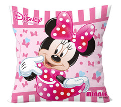 Kuber Industries Disney Printed Microfiber Filled Floor Cushion, Decorative Throw Pillow, Home Decor Pillow, Sofa/Bed Cushion,16"x16"(Blue & Pink & Cream)-Pack of 3-KUBMART15898, Standard