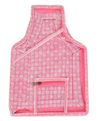 Kuber Industries Check Printed Transparent Blouse Cover Wardrobe Organiser Clothes Storage Bag With 1 Small Pocket (Set of 3,Pink)-HS_38_KUBMART21421