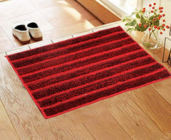 Heart Home Soft Cotton Blend Anti Slip 2 Pieces Door Mat 16"x24"(Brown & Maroon) CTHH05204