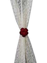 Kuber Industries Velvet 2 Pieces Curtain Tie Back Tassel Set (Maroon) -CTKTC29499