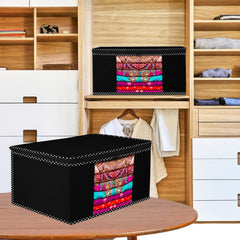 Heart Home Saree Cover | Zip Closure Saree Cover | Clothes Storage Bag | Wardrobe Organizer | Transparent Window Saree Cover | Check Saree Cover | 9 Inch | Multicolor