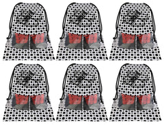 Kuber Industries Shoe Bag for Travel|Shoe Cover for Storage|Convenient Draw-String Bag|Perfect for Travel, Tracking|Set of 6 (Black & White)