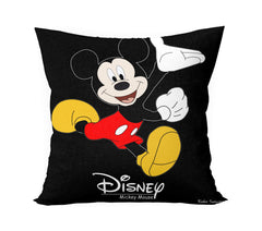 Heart Home Disney Team Minnie Mickey Print Silk Special Long Crush Cushion Covers (16"x16") Set of 3, Royal Blue & Red & Black- HEART1321