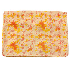 Heart Home Red Flower Non Woven Saree Cover|Transparent Window & Zipper Closure|Regular Cloth Bag|Wardrobe Organiser Set|Pack of 3 (Yellow)