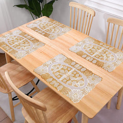 Heart Home Placemat | Placemats for Dining Room | Designer Table Mat Set | Placemats for Kitchen | Side Placemats | Table Placemat Set | Medium | 4 Piece Set | 14x20 | Golden