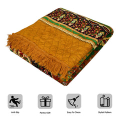 Heart Home Carpet|Velvet Carpet-Rug for Home Décor|Carpet Rug for Bedroom|Printed Carpet for Living Room|Prayer-Yoga Mat|Carpet for Hall|6.5x7.5 Ft|Golden