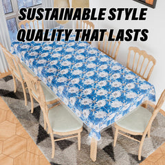 Kuber Industries Dining Table Cover | Kitchen Dining Tablecloth | 8 Seater Dining Table Cover | Dining Table Cover for Hall Décor | Sunflower Kitchen Tablecloth | 60x108 | Blue