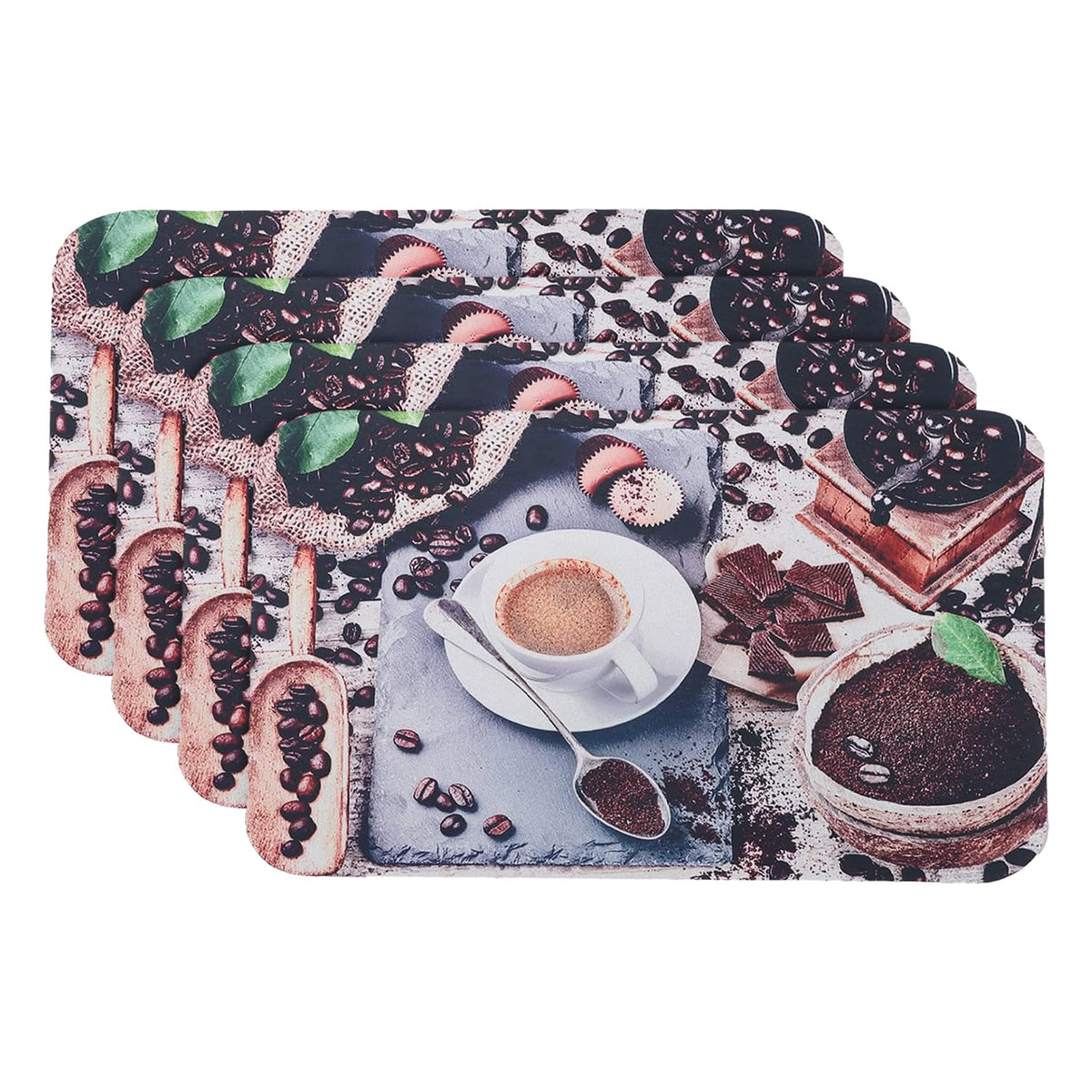 Kuber Industries PVC Kitchen Floor Mat|Anti-Skid Backing|Mats for Kitchen Floor |Easily Washable|Idol for Home, Kitchen Entrance| CF-220810 |Pack of 4| Multi