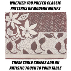 Heart Home Dining Table Cover | Net Table Cloth Cover | 6 Seater Table Cloth | Flower Table Cover | Table Protector | Table Cover for Dining Table | 60x90 Inch | S21 | Maroon