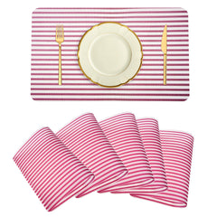 Heart Home Placemat | Placemats for Dining Room | Anti-Slip Table Mat Set | Placemats for Kitchen Table | Dining Table Placemats | Lining Placemat | 6 Piece Set | Maroon