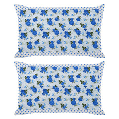 Heart Home Dot Print Cotton Pillow Cover- 17x27 Inch, Set of 2 (Blue)