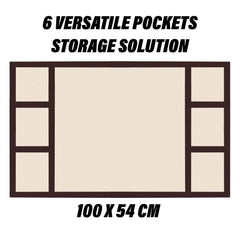 Kuber Industries Fridge Top Cover | Fridge Top Cover with Pockets | Refrigerator Top Cover for Kitchen | Fridge Top Cover with 6 Utility Pockets | Dot Fridge Cover | Golden