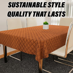 Heart Home Sofa-Center & Dining Table Cover Set | Quilted Sofa-Center & Dining Table Cover Combo | 5 Seater Sofa with Center-Dining Table Cover Set | Brown