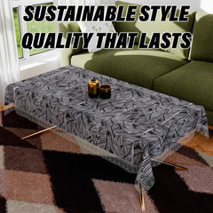 Heart Home Table Cover | PVC Dining Table Cover | Table Cloth | Center Table Cover | Table Cover for Kitchen Table | Transparent Leaf Table Cover for Hall Décor | 48x60 Inch | Black