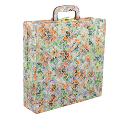Kuber Industries Four Rod Bangle Box For Women|Storage Box with Lock System|Shining Bangle Organizer (Orange & Green)