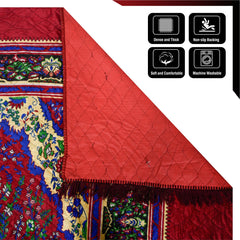 Heart Home Carpet|Velvet Carpet-Rug for Home Décor|Carpet Rug for Bedroom|Printed Carpet for Living Room|Prayer-Yoga Mat|Carpet for Hall|6.5x7.5 Ft|Maroon