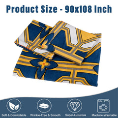 Heart Home Double Bedsheet | Premium Cotton Bedsheet with 2 Pillow Covers | Bedsheet for Bedroom | Bedsheet for Double Bed | Zig Zag-Design | 90x108 Inch | Green & Orange