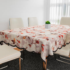 Kuber Industries Dining Table Cover | Tabletop Cover | Table Buffet Cover | Table Linen Cover | 6-Seater Table Cloth | Table Cloth Cover | Fancy Painting | DTC | 60x90 Inch | Cream