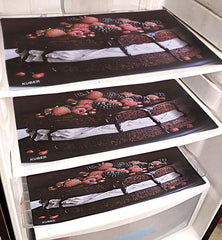 Kuber Industries Cake Design 6 Pieces PVC Refrigerator/Fridge Multipurpose Drawer Mat Set (Brown) - CTKTC39602