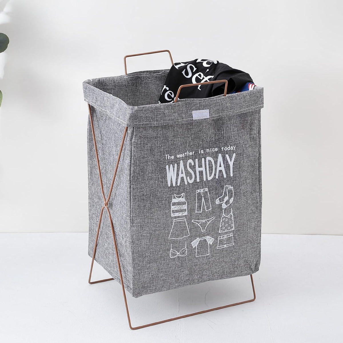 Kuber Industries Laundry Basket For Clothes|Foldable Laundry Hamper|Basket For Toys, Dirty clothes, Storage "40 LTR"-Pack of 3 (Grey)