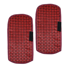 Kuber Industries Fridge Handle Cover | Refrigerator Handle Cover | Fridge Door Handle Protector | Fridge Door Handle Cover | Barik Check Fridge Handle Cover | 2 Piece Set | Maroon