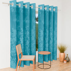 Heart Home Door Curtain|Darkening Door Curtains|Premium Drapes for Bedroom|Sheer Curtain with 8 Rings|Parda for Living Room|Net Frill Door Curtain|7 Ft|SY27|Green
