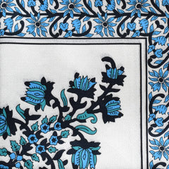 Heart Home Floral Print Polyester Dining Table Cover/Table Cloth for Home Decorative Luxurious 6 Seater, 60"x90" (Blue) 54HH4275.