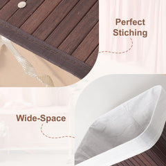 Homestic 72 Ltr Rectangular Bamboo Laundry Basket For Clothes With Lid | Washing Clothes Storage Bag & Laundry Box - Dark Brown