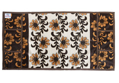 Heart Home Flower Print Polyester Fridge/Refrigerator Top Cover (Brown)-HHEART15473,Standard