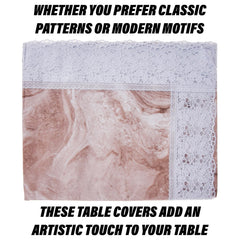 Kuber Industries Dining Table Cover | PVC Table Cloth Cover | 8 Seater Table Cloth | Marble Table Cover | Table Protector | Table Cover for Dining Table | 60x108 Inch | DTC | Brown