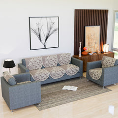 Heart Home Sofa Cover Set|5-Seater Couch Cover|Cotton Sofa Slip Cover Set|Sofa Slipcover Set|Sofa Cover for Living Room|S-22 Flower Sofa Cover Set| Maroon