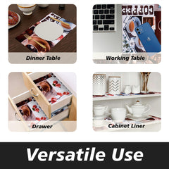 Heart Home Shelf Liner | Kitchen Cabinet Shelf Protector | Kitchen Liners for Cabinets and Drawers | Drawer Liner Mat | Cup-Design Shelf Liner Roll | Cabinet Mat | 3 MTR | Coffee