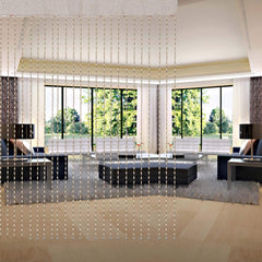 Kuber Industries Wooden Sparkling Beaded String Shear Hanging Door Curtain 7 Feet (Cream)