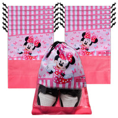 Heart Home Disney Minnie Shoe Cover | Travel Shoe Storage Bags | Polyester Storage Bag | Drawstring Shoe Cover | Shoe Organizer with Clear window | Pack of 12 | Pink
