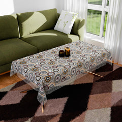 Heart Home Table Cover | PVC Dining Table Cover | Table Cloth | Center Table Cover | Table Cover for Kitchen Table | Rangoli Table Cover for Hall Décor | 48x60 Inch | White
