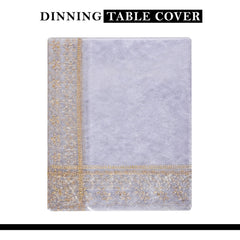 Kuber Industries Dining Table Cover | PVC Table Cover | Golden Embossed Lace Flower Table Cover | Table Protector | Table Cover for Dining Table | 60x90 | Transparent