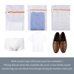 Heart Home Laundry Washing Bags | Reusable Mesh Laundry Bags | Washing Bags for Blouse-Bra-Panty-Hosiery-Lingerie-Jeans | Laundry Storage Bag | Clothes Bags | 12 Piece Set | White