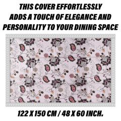 Heart Home Table Cover | PVC Dining Table Cover | Table Cloth | Center Table Cover | Table Cover for Kitchen Table | 3D Gulab Table Cover for Hall D�cor | 48x60 Inch | Black