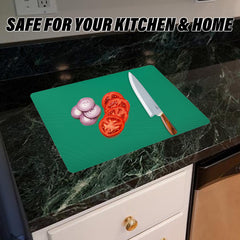 Heart Home Chopping Mat|Flexible Plastic Cutting Mat|Back Textured Chopping Mat|Kitchen Cutting Mat|Vegetables Cutting Mat|Chopping Mat for Cooking|2 Pieces Set|Green