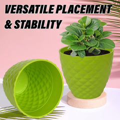 Heart Home Flower Pot | Flower Planter Pots for Indoor | Flower Pots for Outdoor | Pot for Garden & Balcony Flowering | Flower Plants Pot | Diamond Flower Pot | 6 Inch | Pack of 2 | Green